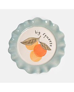 Caroline Gardner Big Squeeze Oranges Ceramic Plate